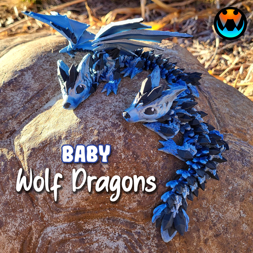 Baby Crystal Wolf Dragon - FDM Filament Articulated Flexi