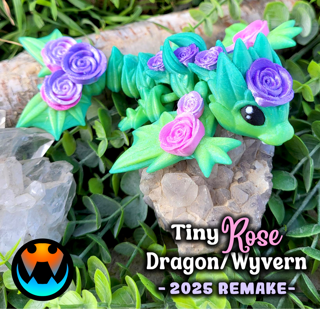 Tiny Rose Wyvern Dragon - PLA Filament Print