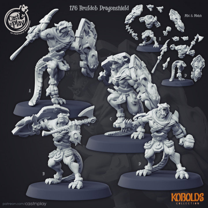 Bruldob Dragonshield - Kobolds Collection - 3D Resin Print - D&D Pathfinder NPC Miniature