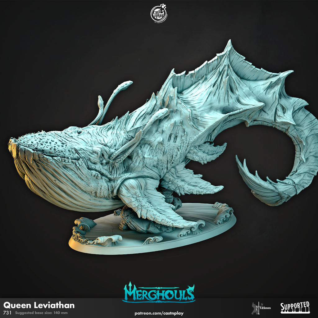 Queen Leviathan- MerGhouls Collection - 3D Resin Print - D&D Pathfinder NPC Miniature