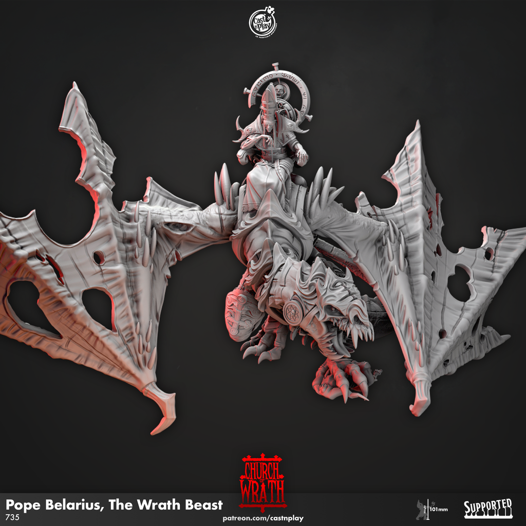 Pope Belarius III The Wrath Beast- Church of Wrath Collection - 3D Resin Print - D&D Pathfinder NPC Miniature