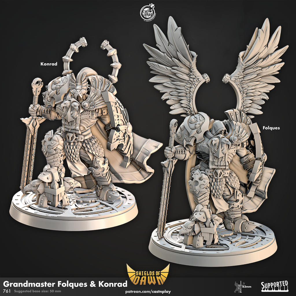 Grandmaster Folques - Shields of Dawn Collection - 3D Resin Print - D&D Pathfinder NPC Miniature