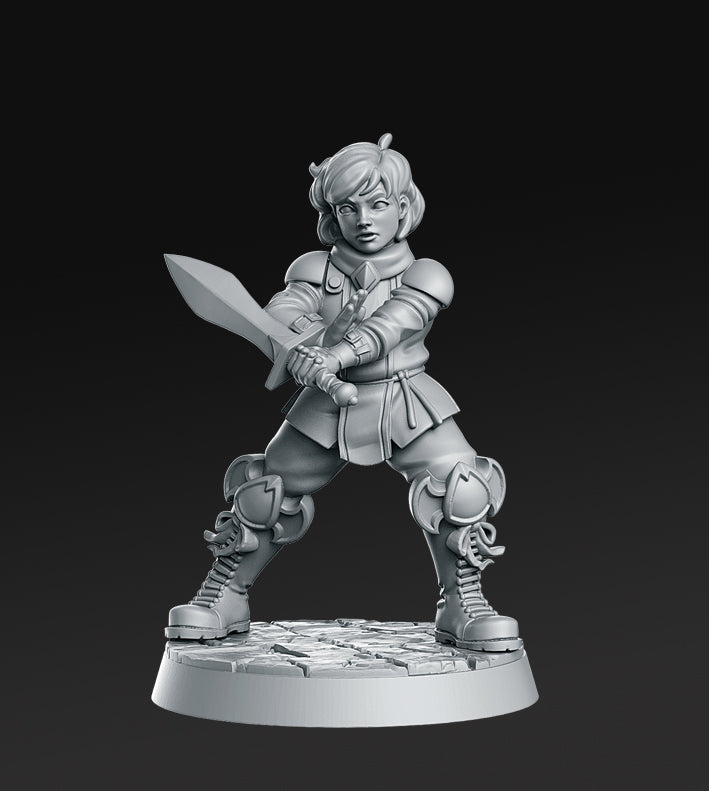 Human Warrior Apprentice Adrian - 3D Resin Print - D&D Pathfinder NPC Miniature