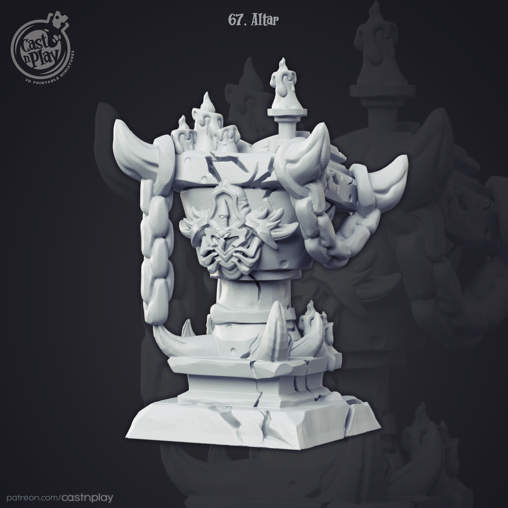 Altar Props - 3D Resin Print - D&D Pathfinder NPC Miniature