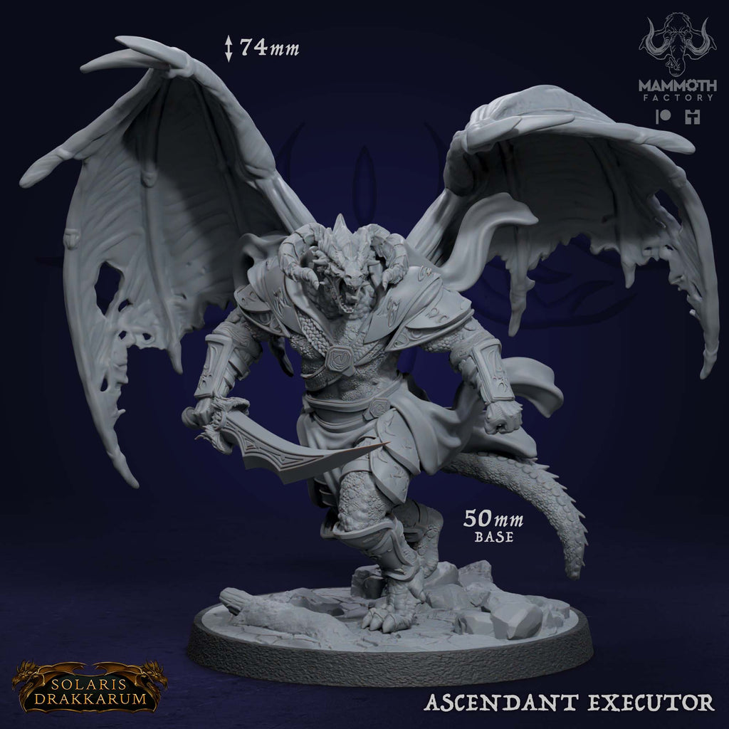 Ascendant Executor Dragon - Solaris Drakklings Collection - 3D Resin Print - D&D Pathfinder NPC Miniature