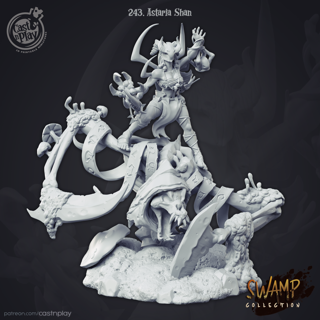 Astaria Shan - Swamp Collection - 3D Resin Print - D&D Pathfinder NPC Miniature