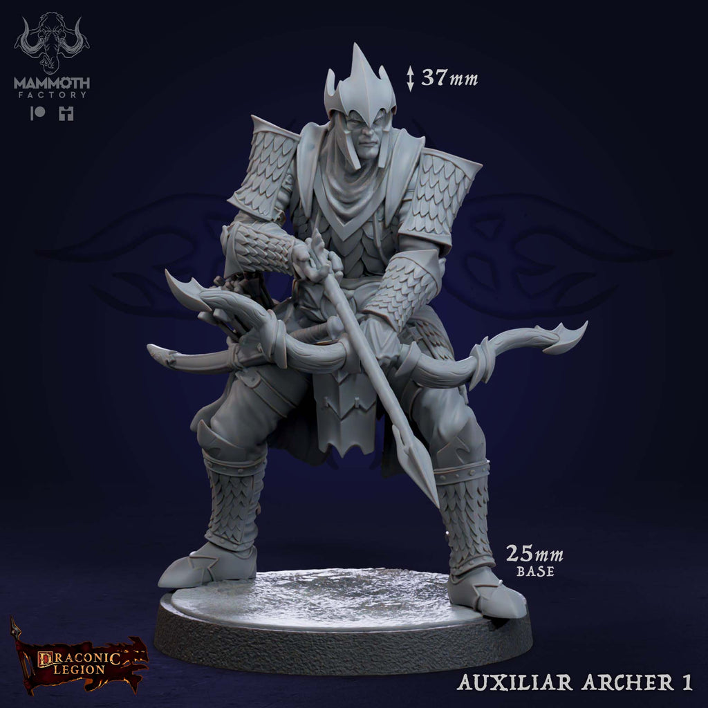 Auxiliar Archers 1-6 - Draconic Legion Collection - 3D Resin Print - D&D Pathfinder NPC Miniature