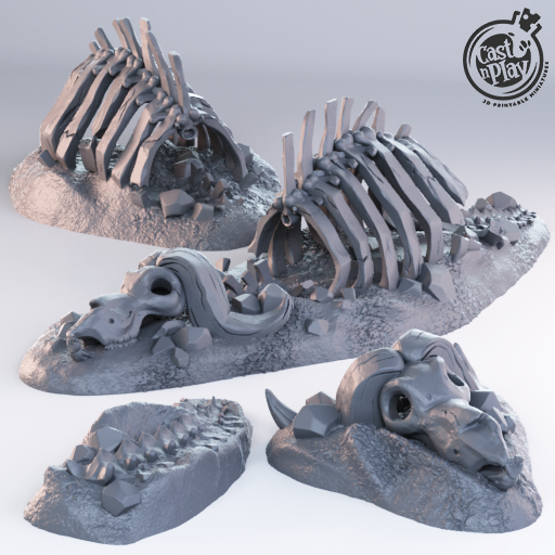 Beast Graveyard Props - 3D Resin Print - D&D Pathfinder NPC Miniature