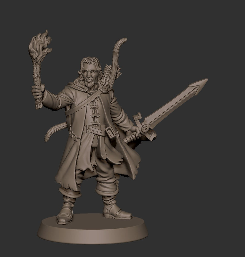 Belevor Human Ranger - Against The Shadows Collection - 3D Resin Print - D&D Pathfinder NPC Miniature