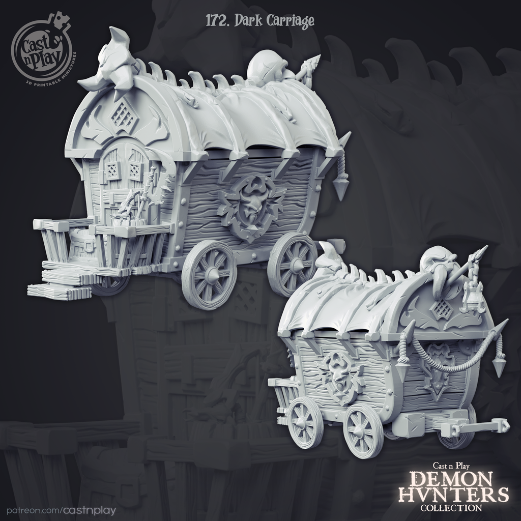 Dark Carriage - Demon Hunters Collection - 3D Resin Print - D&D Pathfinder NPC Miniature