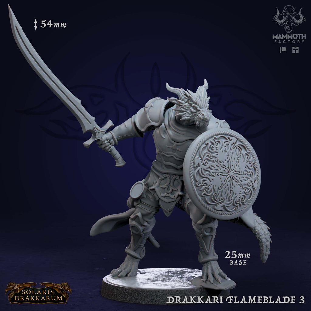 Drakkai Flameblade Dragon 1-8 - Solaris Drakklings Collection - 3D Resin Print - D&D Pathfinder NPC Miniature