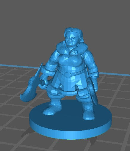 Barbarian Dwarf Female  - 3D Resin Print - D&D Pathfinder NPC Miniature