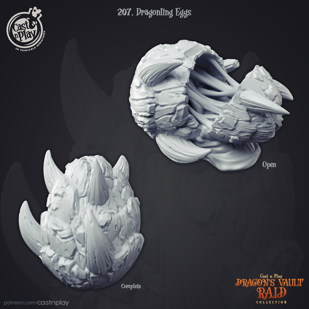 Dragonling Egg - Dragons Vault Raid - 3D Resin Print - D&D Pathfinder NPC Miniature