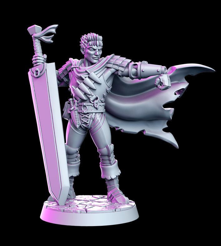 Garth Master Swordsman - 3D Resin Print - D&D Pathfinder NPC Miniature