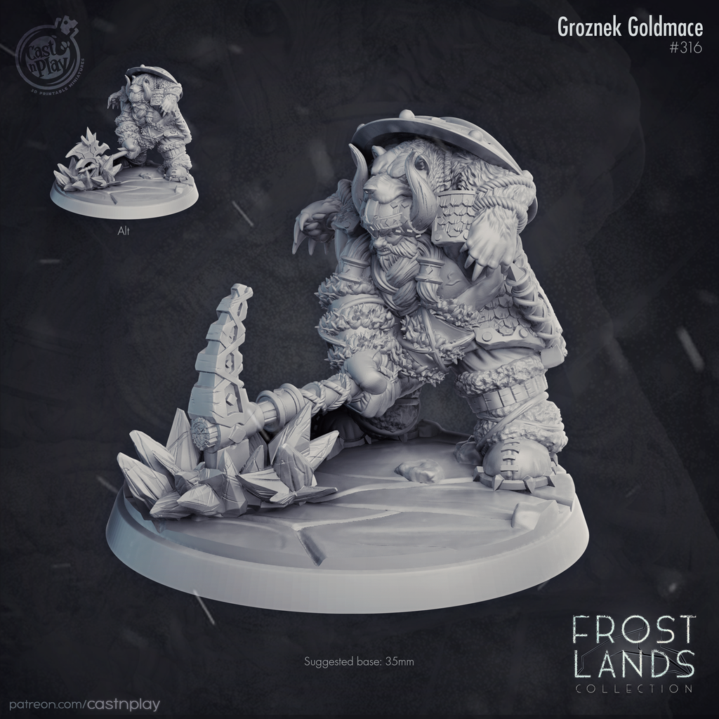 Groznek Goldmace - Frost Lands Collection - 3D Resin Print - D&D Pathfinder NPC Miniature