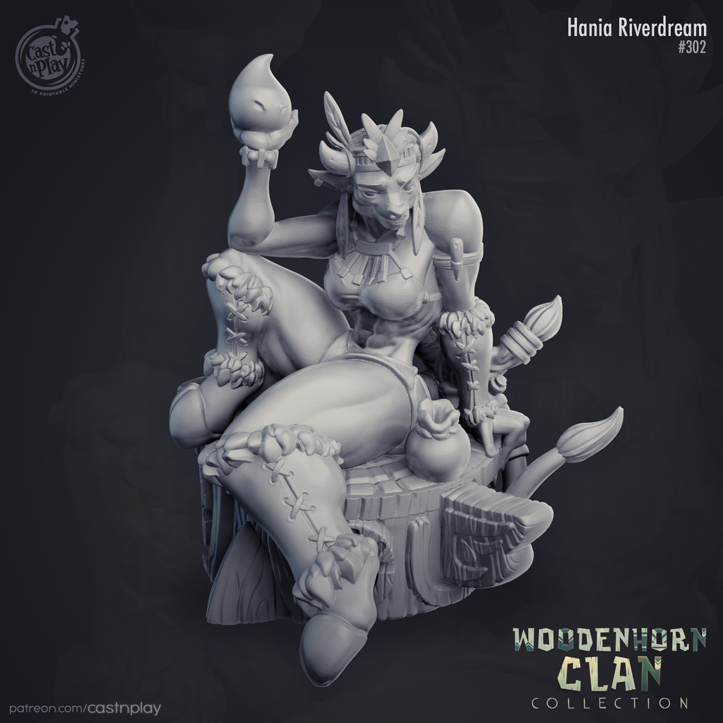 Hania River-Dream Oracle- Woodenhorn Clan Collection - 3D Resin Print - D&D Pathfinder NPC Miniature