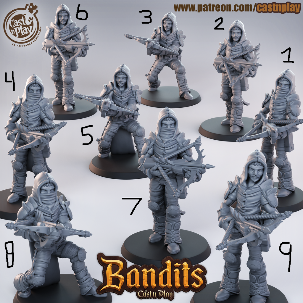 Human Male Ranger Bandits - 3D Resin Print - D&D Pathfinder NPC Miniature