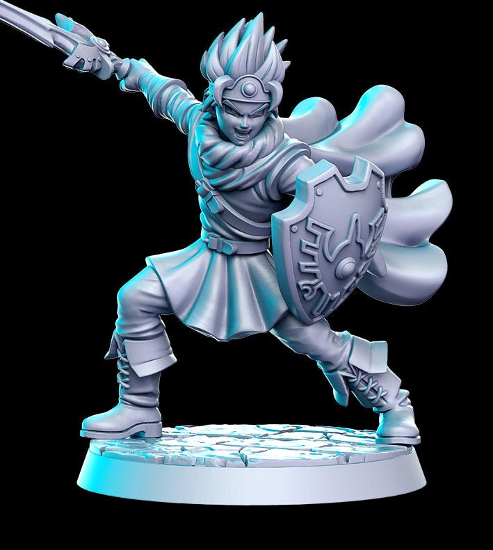 Shin Male Fighter- 3D Resin Print - D&D Pathfinder NPC Miniature