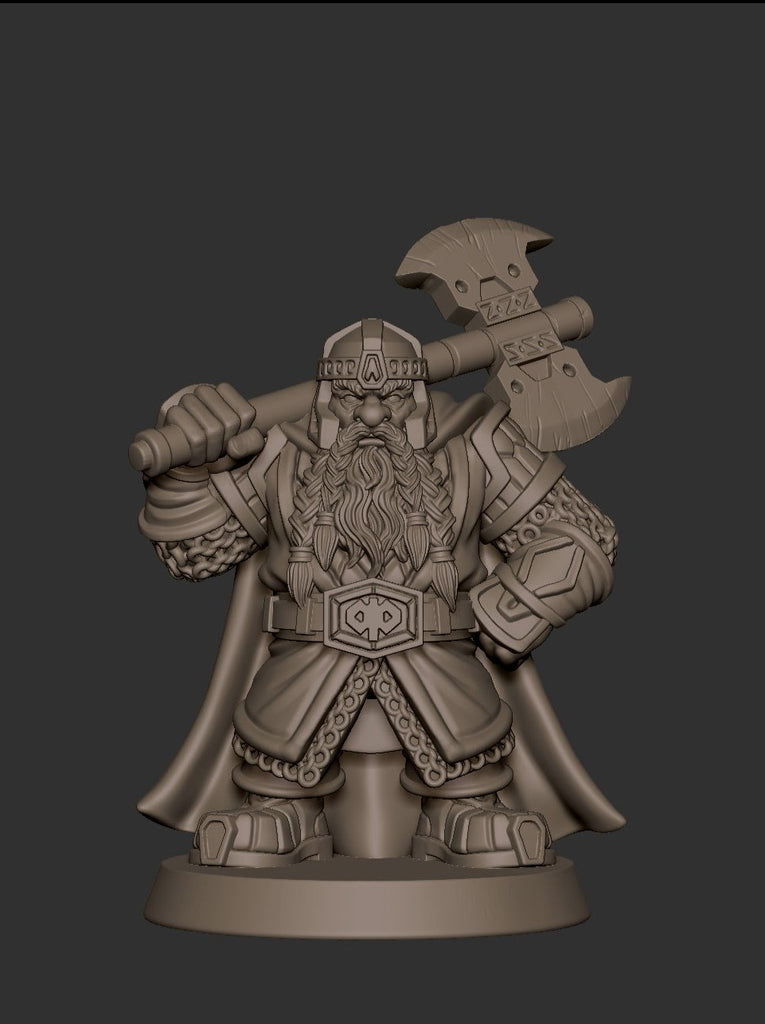 Uddir Thunderaxe Dwarf Warrior - Against The Shadows Collection - 3D Resin Print - D&D Pathfinder NPC Miniature