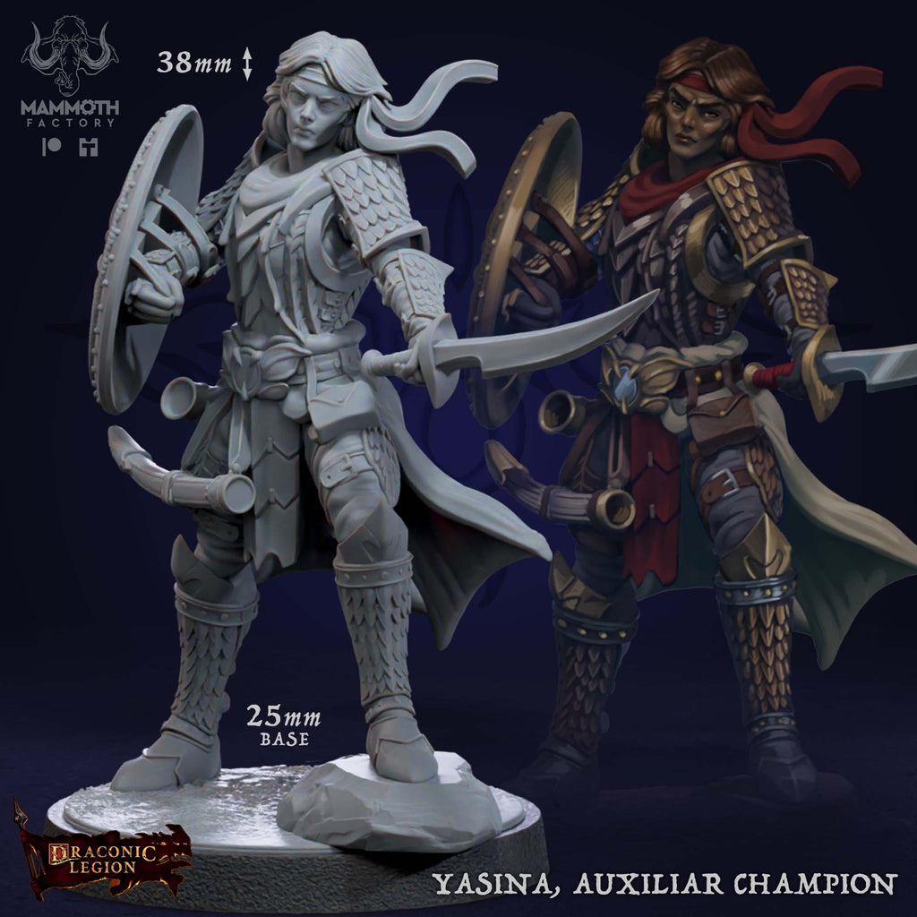 Auxiliar Spearman 1-8 - Draconic Legion Collection - 3D Resin Print - D&D Pathfinder NPC Miniature