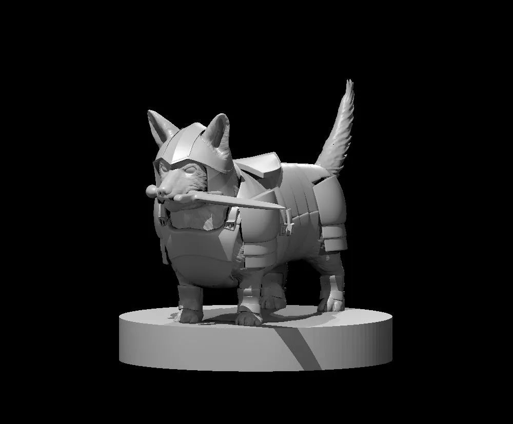 Achilles the Corgi Paladin - 3D Resin Print - D&D Pathfinder NPC Miniature