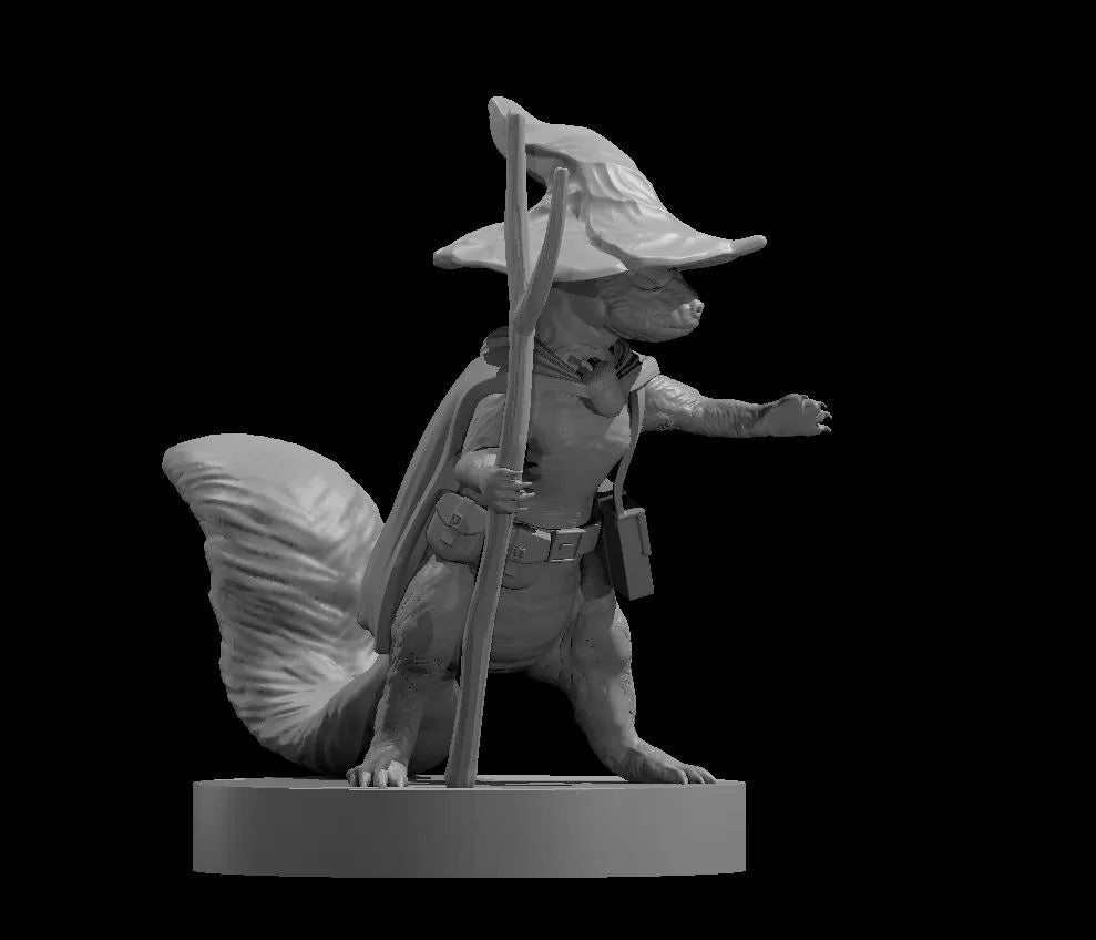 Chirp Cleverwhisker the Squirrel Wizard - 3D Resin Print - D&D Pathfinder NPC Miniature