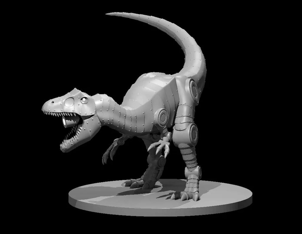 Clockwork Allosaurus Dinosaur - 3D Resin Print - D&D Pathfinder NPC Miniature