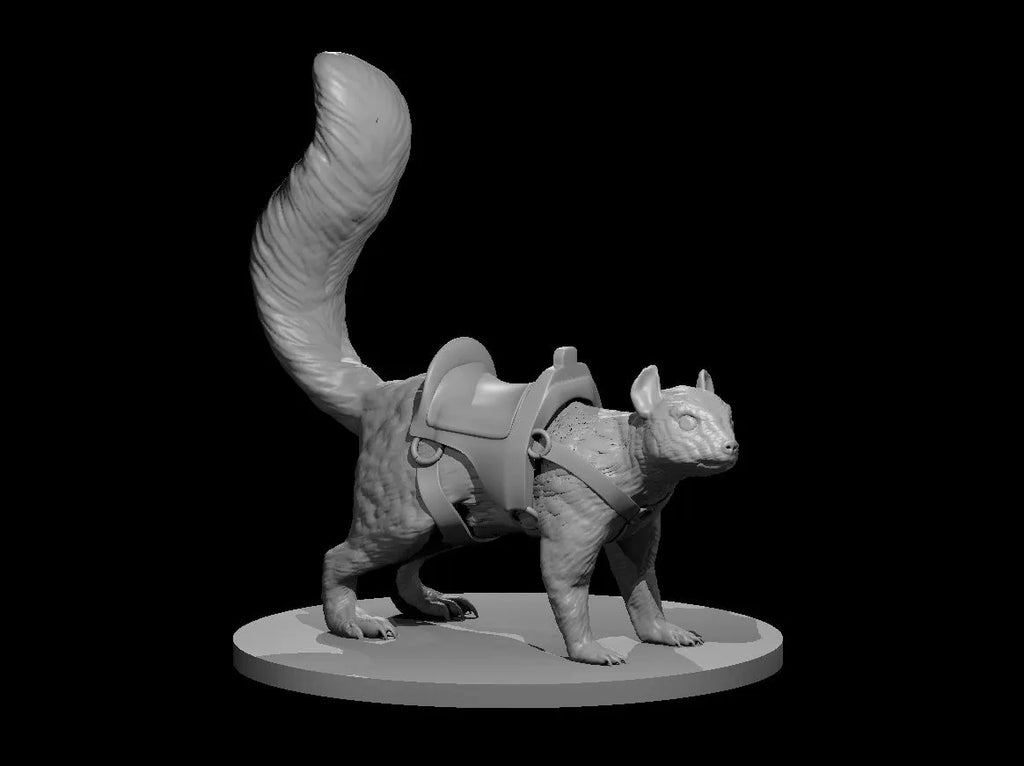 Dire Squirrel Mount - 3D Resin Print - D&D Pathfinder NPC Miniature