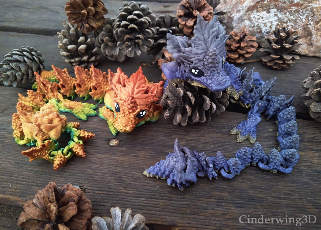 Baby Autumn Dragons - FDM Filament Articulated Flexi