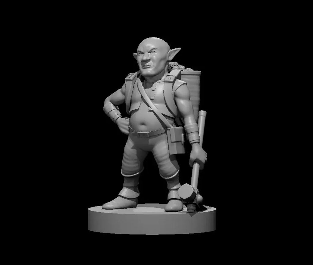 Barbarian Deep Gnome Male Snirfneblin - 3D Resin Print - D&D Pathfinder NPC Miniature