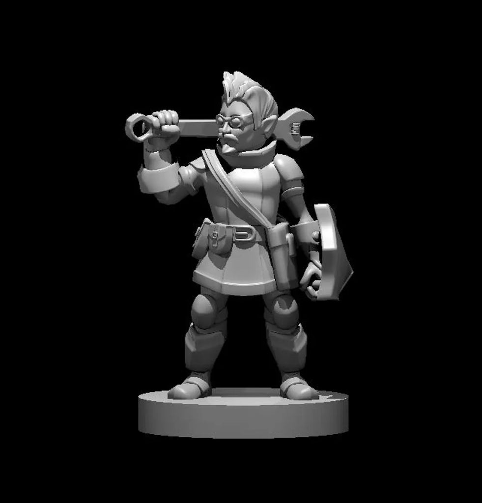 Artificer Gnome Male Battle Smith - 3D Resin Print - D&D Pathfinder NPC Miniature