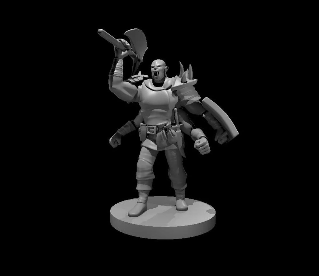 Barbarian Half Orc Four Armed Male