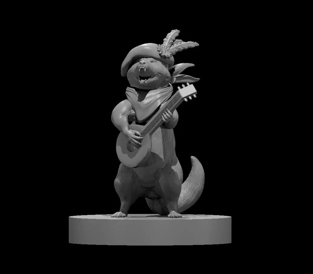 Monster Animal Raccoon Bard - 3D Resin Print - D&D Pathfinder NPC Miniature