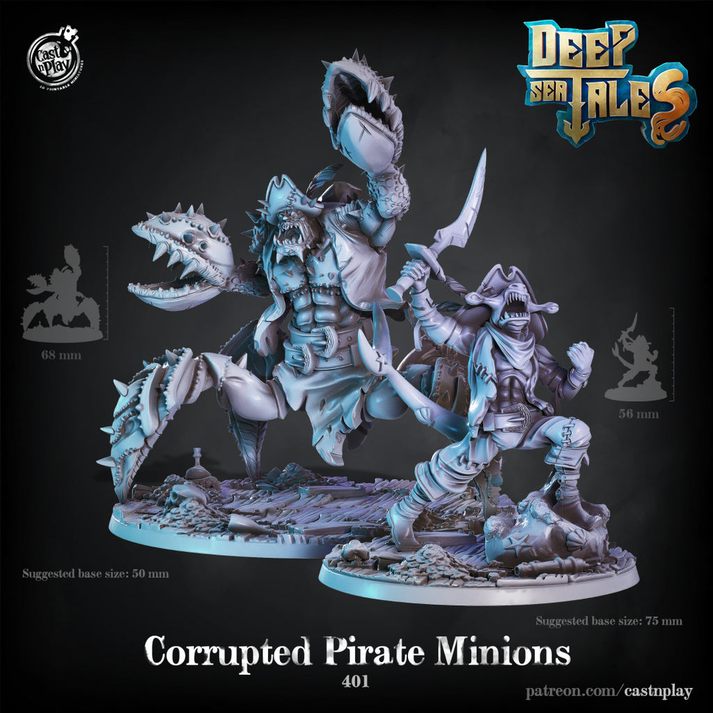 Corrupted Pirate Minions - Deep Sea Tales Collection - 3D Resin Print - D&D Pathfinder NPC Miniature