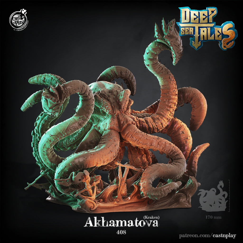 Akhamatova Kraken - Deep Sea Tales Collection - 3D Resin Print - D&D Pathfinder NPC Miniature
