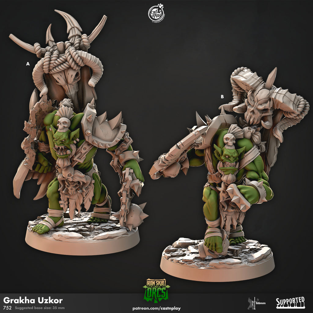 Grakha Uzkor - Iron Skull Orcs Collection - 3D Resin Print - D&D Pathfinder NPC Miniature