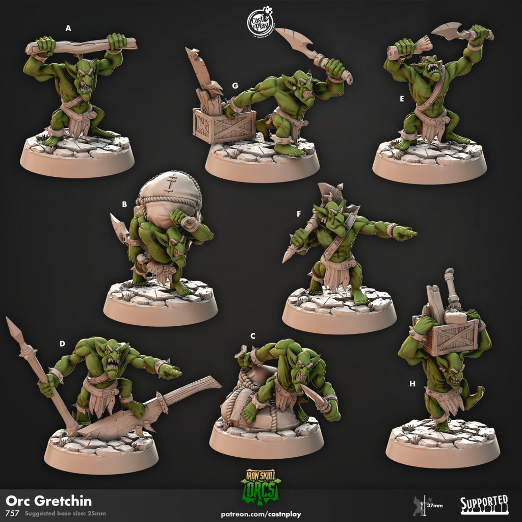 Orc Gretchin - Iron Skull Orcs Collection - 3D Resin Print - D&D Pathfinder NPC Miniature