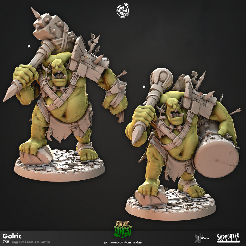 Golric - Iron Skull Orcs Collection - 3D Resin Print - D&D Pathfinder NPC Miniature