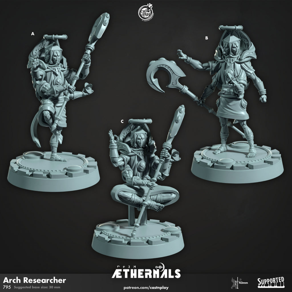 Arch Reseacher - Aethernals Collection - 3D Resin Print - D&D Pathfinder NPC Miniature