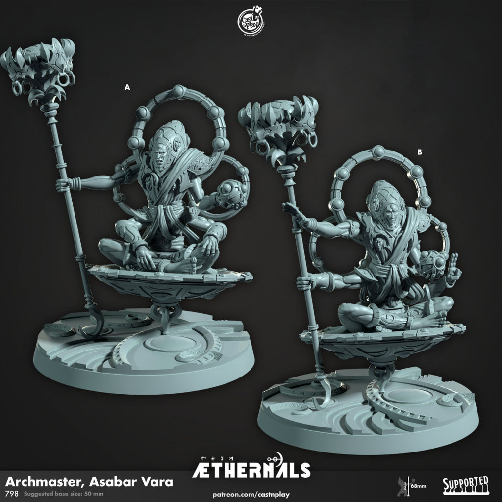 Archmaster Asabar Vara - Aethernals Collection - 3D Resin Print - D&D Pathfinder NPC Miniature