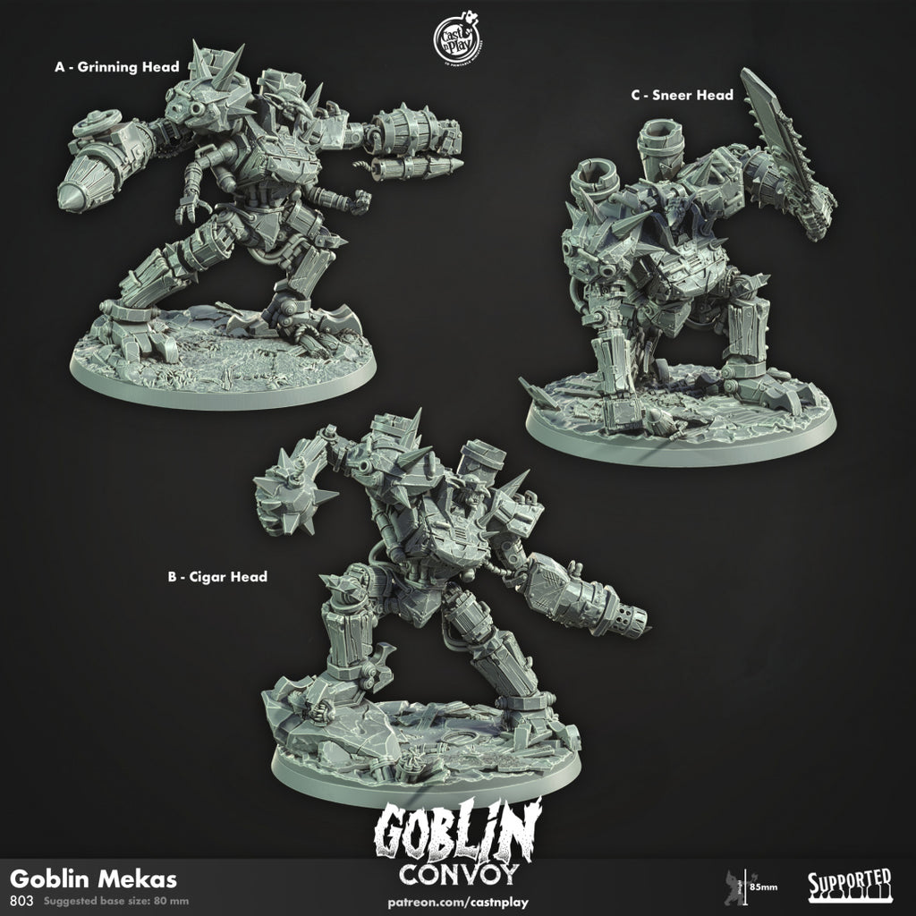 Goblin Mekas - Goblin Convoy Collection - 3D Resin Print - D&D Pathfinder NPC Miniature