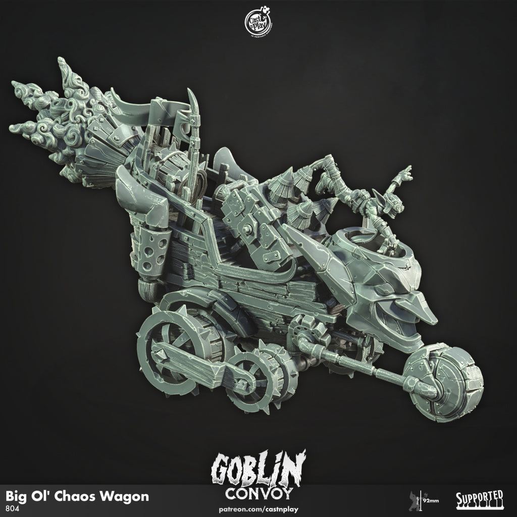 Big Ol' Chaos Wagon - Goblin Convoy Collection - 3D Resin Print - D&D Pathfinder NPC Miniature