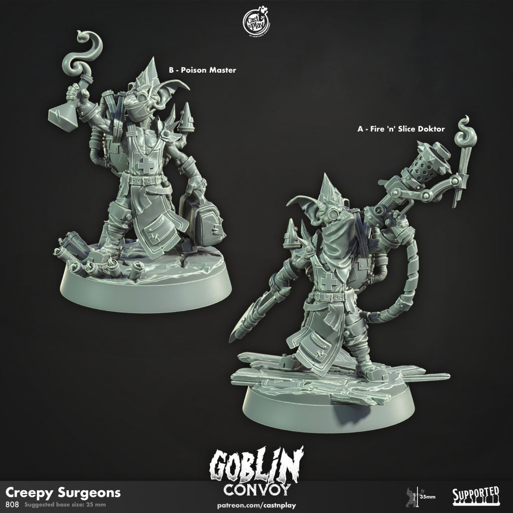 Creepy Surgeons - Goblin Convoy Collection - 3D Resin Print - D&D Pathfinder NPC Miniature