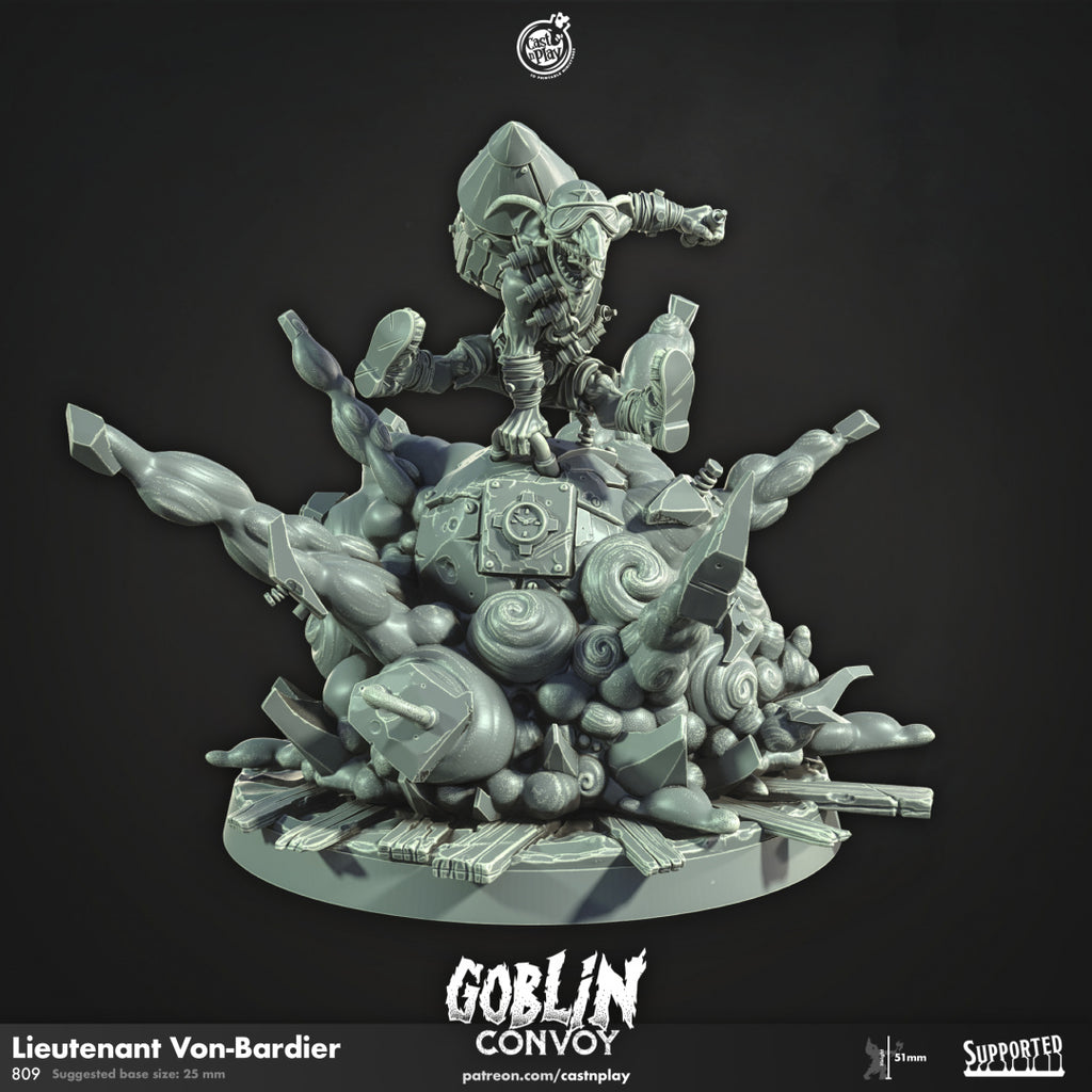 Lieutenant Von-Bardier - Goblin Convoy Collection - 3D Resin Print - D&D Pathfinder NPC Miniature