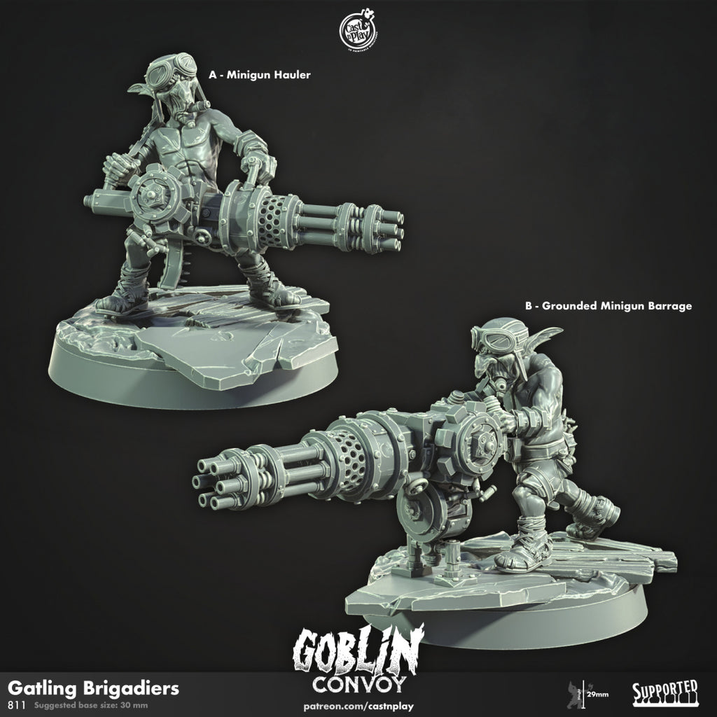 Gatling Brigadiers - Goblin Convoy Collection - 3D Resin Print - D&D Pathfinder NPC Miniature