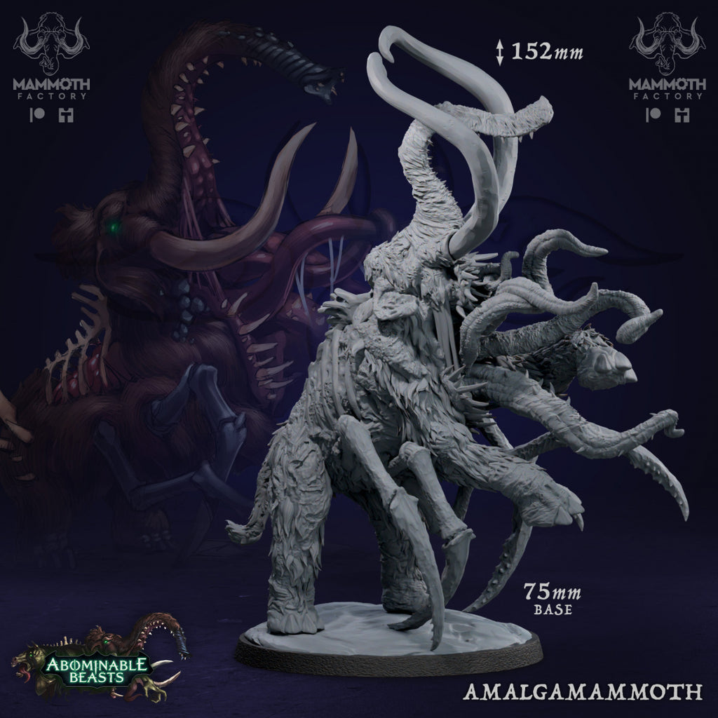 Amalgamammoth - Abominable Beasts Collection - 3D Resin Print - D&D Pathfinder NPC Miniature