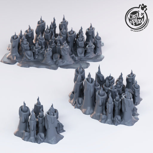 Candles Props - 3D Resin Print - D&D Pathfinder NPC Miniature