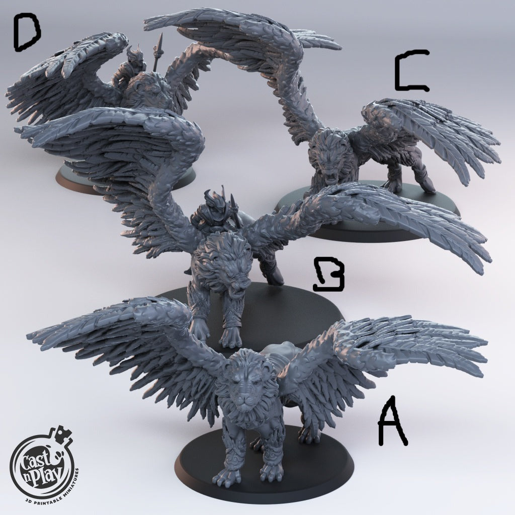 Celestial Beasts -Angels and Demons Collection - 3D Resin Print - D&D Pathfinder NPC Miniature