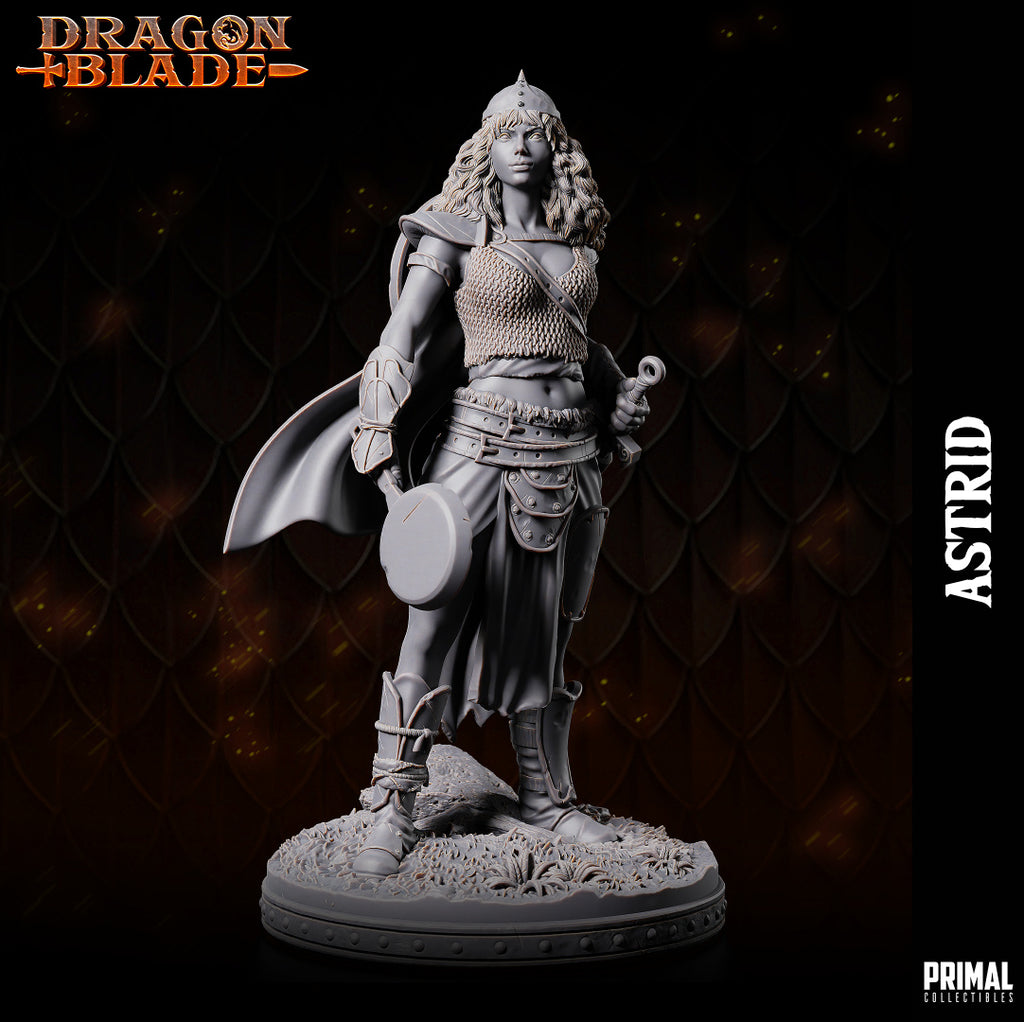 Astrid Female Rogue Fighter - Dragon Blade Collection - 3D Resin Print - D&D Pathfinder NPC Miniature