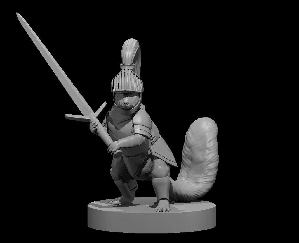 Sir Nutsalot the Squirrel Paladin - 3D Resin Print - D&D Pathfinder NPC Miniature